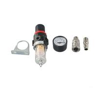AFR-2000 Filtre à air comprimé Séparateur d'eau avec manomètre 1/4" NPT pour compresseur Outil pneumatique 40 Filtration 0,15-0,8 MPa Plage de réglage Boîtier en métal noir
