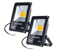 AFSEMOS Paquet de 2 Projecteurs 12V-24V DC, Projecteur LED Spot Exterieur 50W, Projecteur Etanche IP66 pour Jardin Extérieur,Jardin, Garage/Atelier,Patio