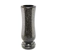 Afterglow Élégant vase funéraire en granit véritable - Bougie d'impala - Hauteur : 27 cm - Diamètre : 11 cm - Résistant aux intempéries - En granit - Avec insert en plastique - Vase de cimetière