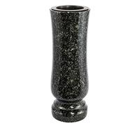 Afterglow Élégant vase funéraire en granit véritable, Impala foncé, hauteur : 27 cm, diamètre : 11 cm, résistant aux intempéries et au gel, avec insert en plastique