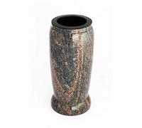 Afterglow Vase funéraire élégant en granit véritable Gneiss Barap Halmstad - Hauteur : 20 cm - Diamètre : 10 cm - Décoration funéraire - Résistant aux intempéries et au gel - Vase trapèze classique