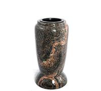 Afterglow Vase funéraire en granit véritable, de l'Himalaya, hauteur : 23 cm, diamètre : 12 cm, résistant aux intempéries et au gel, avec insert en plastique