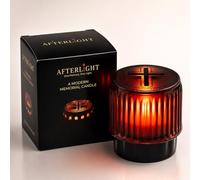 AFTERLIGHT Candles Bougie Cimetiere LED Flamme Vacillante Avec Symboles Gravés - Longue Durée Bougies à Piles Bougie Funéraire, Lumière Moderne Pour Décoration Funéraire Pour Tombe (Red, Cross)
