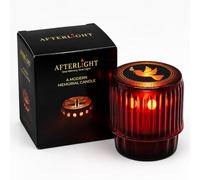 AFTERLIGHT Candles Bougie Cimetiere LED Flamme Vacillante Avec Symboles Gravés - Longue Durée Bougies à Piles Bougie Funéraire, Lumière Moderne Pour Décoration Funéraire Pour Tombe (Red, Bird)