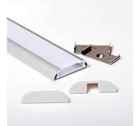 AFTERTECH 2 mètres 3909 39 x 9 mm profil aluminium tangent pour bandes LED barre rigide 2 m avec couverture mate (1 x 2 m 3909 fog)