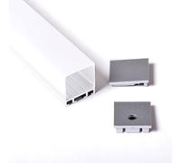 AFTERTECH 2m 2 mètres 2528 25x28mm PROFIL EN ALUMINIUM POUR BANDE LED DE SUSPENSION (COUVERCLE OPAQUE CARRÉ 2528)