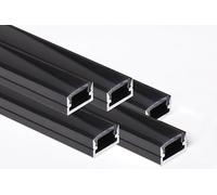 AFTERTECH 5 x 3 m (15 M) 1207 N 12 x 7 mm profil aluminium noir minimal pour bandes LED barre rigide entière 3 m + couvercle noir (5 x 3 mètres 1207 noir noir)
