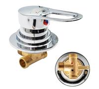 AFUDER Mitigeur Douche Corps en Laiton Convient aux Cabine de douche | Régulation de Température & Débit d’Eau, Cartouche en Céramique, Plaque renforcée,Finition Chrome Anti-Rayures