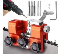 Afuteuse de Chaine Tronconneuse,Pince d'affûteuse de Tronçonneuse,Kit Affutage Chaine Tronçonneuse avec 5 Carbures de Tungstène 4 pouces - 22 pouces (orange)