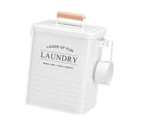 AFXGUSD Bac de Rangement pour Linge, En Métal, Style Rustique, Couvercle Hermétique, Forme Rectangulaire Décorative pour La Cuisine et La Salle de Bain, Blanc