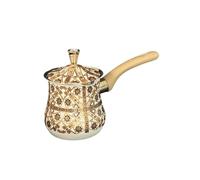 AFXGUSD Cafetière Turque à Long Manche pour Chauffer Le Lait et Faire Fondre Le Beurre, Motif Marron, 900 ML