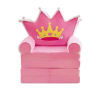 AFXGUSD Canapé-lit Pliable pour Enfants, Chaise Princesse, Mobilier Rose Pâle avec Couronne, Fauteuil Inclinable Mignon pour Bébé, Chaise Pliante pour Salle D, 50cmx150cm