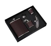 AFXGUSD Coffret Cadeau avec Mini-bouteille de Vin En Forme de Flasque, Facile à Remplir et à Verser, Comprenant Un Gobelet et Un Entonnoir.