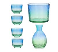 AFXGUSD Collection de Verres à Saké Japonais Haut de Gamme - Coffret de Réception, bleu vert
