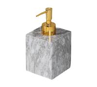 AFXGUSD Distributeur de Savon à Pompe, Aspect Marbre, Flacon Distributeur de Lotion et étanche de 400 ML, Tête Dorée Grise
