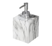 AFXGUSD Distributeur de Savon à Pompe, Aspect Marbre, Flacon Distributeur de Lotion et étanche de 400 ML, Tête Blanche Argentée