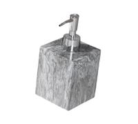 AFXGUSD Distributeur de Savon à Pompe, Aspect Marbre, Flacon Distributeur de Lotion et étanche de 400 ML, Tête Grise Argentée