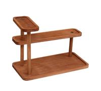 AFXGUSD Organisateur de Bureau En Bois, étagère de Présentation Multifonctionnelle à 3 Niveaux, Style Ferme, Porte-papeterie, Organisateur de Cosmétiques pour, brun foncé