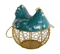 AFXGUSD Panier à œufs, Boîte à œufs, Décoration Mignonne, Rangement pour œufs, Grande Capacité, Style Ferme, Porte-œufs En Métal, Or
