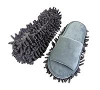 AFXGUSD Pantoufles de Nettoyage En Microfibre Chenille pour L'entretien Des Sols de La Maison, GRISE