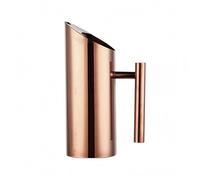AFXGUSD Pichet en Acier Inoxydable Carafe Métal Réceptacle Boisson Robuste Conception Poli Poignée Équilibrée pour Service Béton Convient Famille Salle à Manger, 1L, Straight Rose Gold