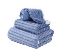 AFXGUSD Serviette de Bain, Paréo pour Femme, Serviette pour Les Cheveux, Serviette pour Les Mains, Légère, Pratique, Absorbante, Séchage Rapide, Idéale pour L, bleu foncé