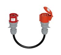 AFYEEV Adaptateur CEE 16A vers 32A, Prise CEE 16-32A/400V Triphasé, Etanche IP44 pour Rallonge Electrique, EV Chargeur