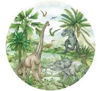 AG ART Papier peint intissé auto-adhésif rond dinosaure en couleur - 70 x 70 cm Multicolors G