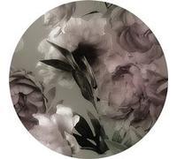 AG ART Papier peint intissé auto-adhésif rond Thème Magic Of Peonies - 140 x 140 cm Multicolors G