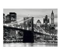 AG ART Papier Peint New York Brooklyn Bridge Noir & Blanc 360x270 cm Multicolors G