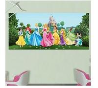 ART Poster géant Château et Princesses Disney intisse 202X90 CM
