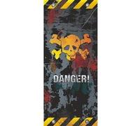 AG ART Poster porte Tête de mort avec slogan Danger, 90 x 202 cm Multicolors G