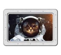 AG ART Sticker Cadre blanc avec chat de l'espace - 1 planche 42,5 x 65 cm Multicolors G