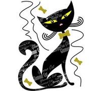 AG ART Sticker Chat noir et motifs - 1 planche 42,5 x 65 cm Multicolors G