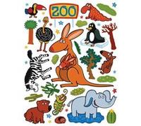 AG ART Sticker Kangourou, zèbre, éléphant et autre animaux - 1 planche 65 x 85 cm Multicolors G
