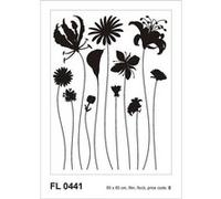 AG ART Sticker mural - Fleurs noirs - 65 x 85 cm Multicolors