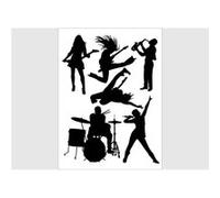 AG ART Stickers - Groupe de Rock N Roll - 1 planche 65x85 cm Bleu G