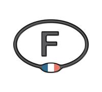 AG Design A-C-9438 Autocollant 3D avec Drapeau F 12, 5 x 9 cm, Noir