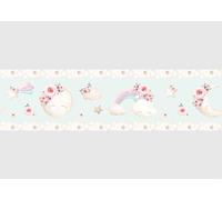 AG Design Bordure Autocollante Blue Watercolor Moon, AWBD 8048 | Étanche Décoratif pour Chambre d’Enfant | Bordure Murale pour Fille et Garçon | Film, Multicolore | Largeur 500 cm x Hauteur 13.8 cm