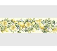 AG Design Bordure Autocollante Citrons Éclatants, AWB 8448 | Décoration Étanche pour Murs, Meubles, Papiers Peints, Revêtements Muraux et Portes, Film, Étanche | Largeur 500 cm x Hauteur 13.8 cm