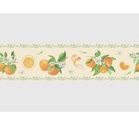 AG Design Bordure Autocollante Oranges Ensoleillées, AWB 8442 | Décoration Étanche pour Murs, Meubles, Papiers Peints, Revêtements Muraux et Portes, Film, Étanche | Largeur 500 cm x Hauteur 13.8 cm