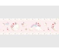 AG Design Bordure Autocollante Pink Watercolor Moon, AWBD 8050 | Étanche Décoratif pour Chambre d’Enfant | Bordure Murale pour Fille et Garçon | Film, Multicolore | Largeur 500 cm x Hauteur 13.8 cm