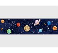 AG Design Bordure Autocollante Planètes Dans L'Espace, AWBD 8492 | Étanche Décoratif pour Chambre d’Enfant | Bordure Murale pour Fille et Garçon | Film, Multicolore | Largeur 500 cm x Hauteur 13.8 cm