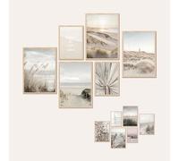 AG Design® ENSEMBLE DOUBLE FACE de 6 Affiches et Impressions d'Art Pampas Beige | 4 pcs x 30 x 42 cm + 2 pcs x 21 x 30 cm | Pour Chambre, Salon, Cuisine et Bureau | Non encadré | AP6 351330