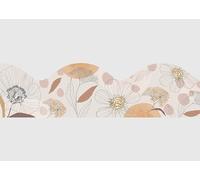 AG Design Frise Murale Autocollante Ondulée Coquelicots sauvages bohèmes, AWB 8688 | Bordure Décorative Étanche Courbée pour Murs, Meubles, Papiers Peints, Portes | Multicolore | 300 x 13.5 cm