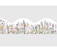 AG Design Frise Murale Autocollante Ondulée Fleurs sauvages, AWB 8684 | Bordure Décorative Étanche Courbée pour Murs, Meubles, Papiers Peints, Portes | Multicolore | 300 x 13.5 cm