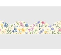 AG Design Frise Murale Autocollante Ondulée Libellules de jardin, AWB 8676 | Bordure Décorative Étanche Courbée pour Murs, Meubles, Papiers Peints, Portes | Multicolore | 300 x 13.5 cm