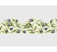 AG Design Frise Murale Autocollante Ondulée Olive Branch, AWB 8616 | Bordure Décorative Courbée et Imperméable pour Murs, Meubles, Papiers Peints, Portes | Multicolore | 300 x 13.5 cm