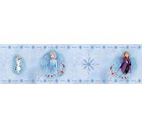 AG DESIGN Frise murale décorative Olaf avec Elsa et Anna La Reine des Neiges 2 pour chambre d'enfant 5 m x 14 cm WBD 8156 Bleu 0,14 m