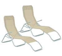 Aga 2x Chaise longue de jardin SIESTA Beige